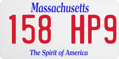 MA license plate 158HP9