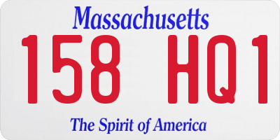 MA license plate 158HQ1