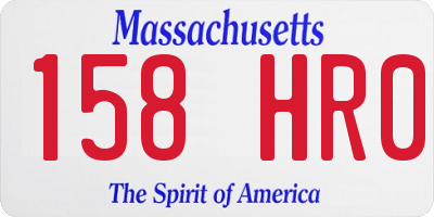 MA license plate 158HR0