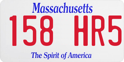 MA license plate 158HR5