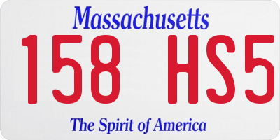 MA license plate 158HS5