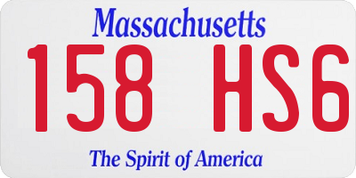 MA license plate 158HS6