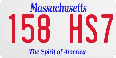 MA license plate 158HS7