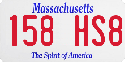 MA license plate 158HS8