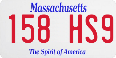 MA license plate 158HS9