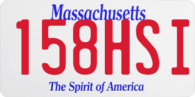 MA license plate 158HSI