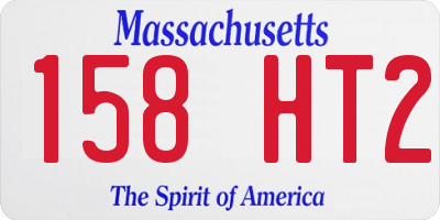 MA license plate 158HT2