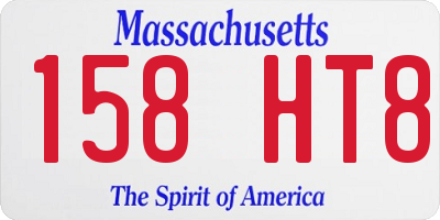 MA license plate 158HT8