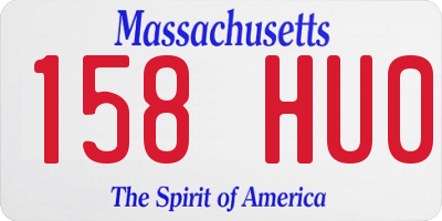 MA license plate 158HU0