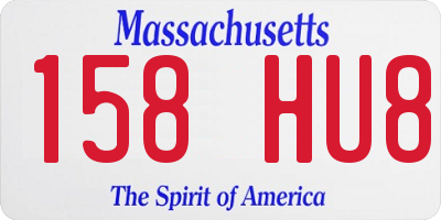 MA license plate 158HU8