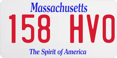 MA license plate 158HV0