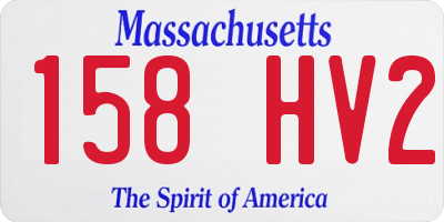 MA license plate 158HV2