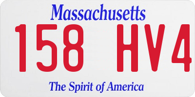 MA license plate 158HV4