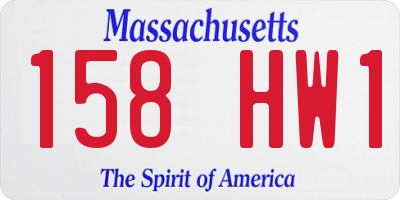 MA license plate 158HW1
