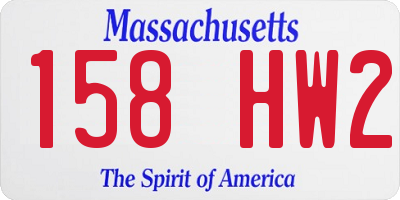 MA license plate 158HW2