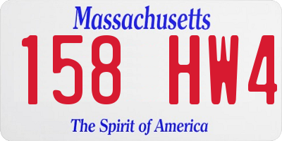 MA license plate 158HW4