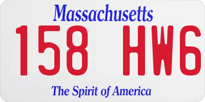 MA license plate 158HW6