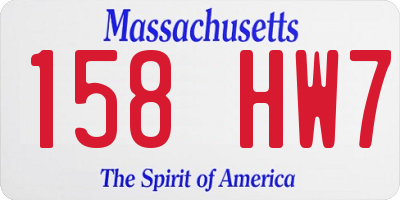 MA license plate 158HW7