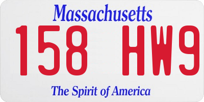 MA license plate 158HW9