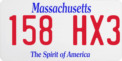 MA license plate 158HX3