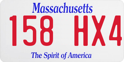 MA license plate 158HX4