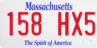 MA license plate 158HX5