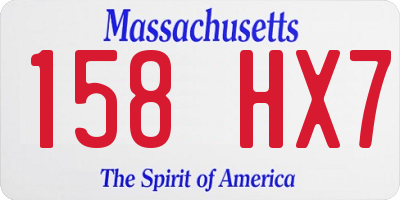 MA license plate 158HX7