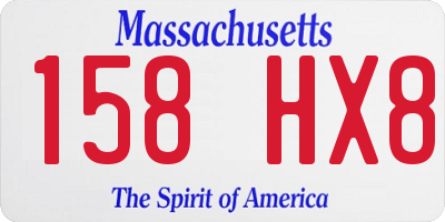 MA license plate 158HX8