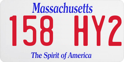 MA license plate 158HY2