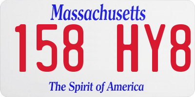 MA license plate 158HY8