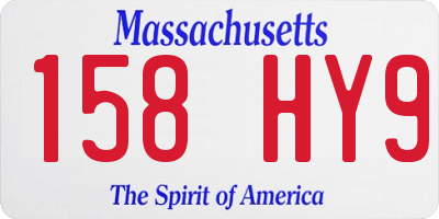 MA license plate 158HY9