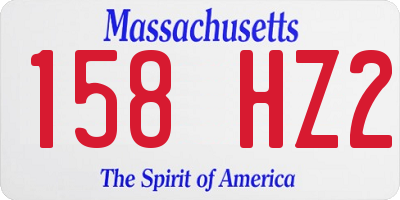 MA license plate 158HZ2