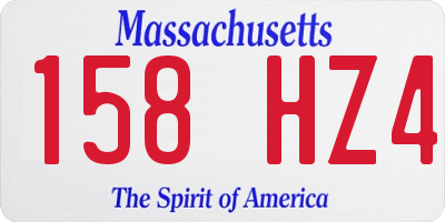 MA license plate 158HZ4