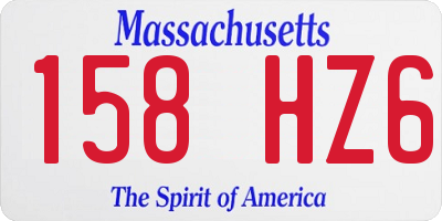 MA license plate 158HZ6