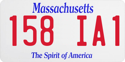 MA license plate 158IA1