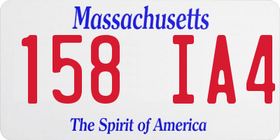 MA license plate 158IA4