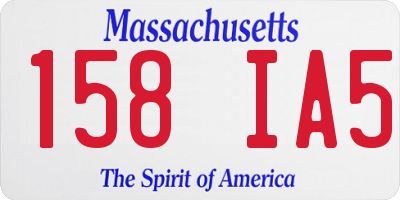 MA license plate 158IA5