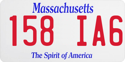 MA license plate 158IA6