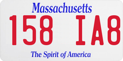 MA license plate 158IA8