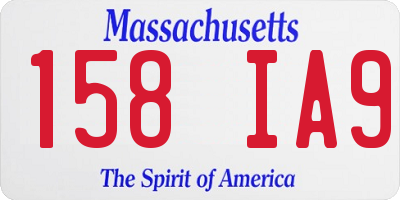 MA license plate 158IA9