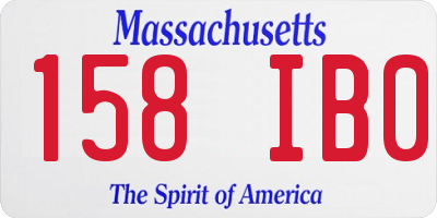 MA license plate 158IB0