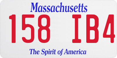 MA license plate 158IB4