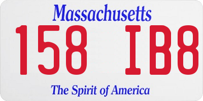 MA license plate 158IB8