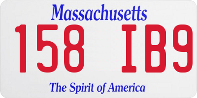 MA license plate 158IB9