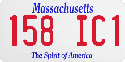 MA license plate 158IC1