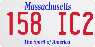 MA license plate 158IC2