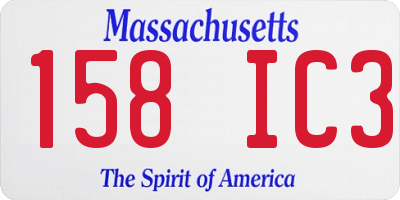 MA license plate 158IC3
