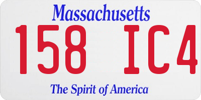 MA license plate 158IC4
