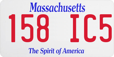 MA license plate 158IC5