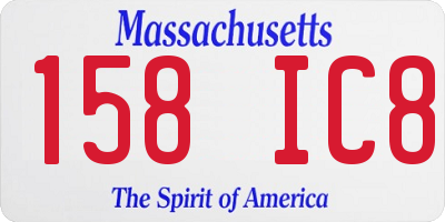 MA license plate 158IC8